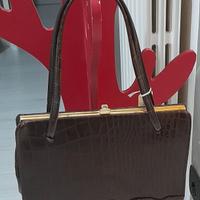 Borsa anni ' 70 stampa coccodrillo 