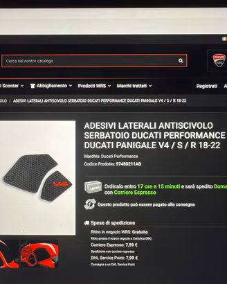 ADESIVI ANTISCIVOLO X DUCATI PANIGALE E STREEETFIG