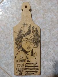 Quadri su legno fatti col pirografo