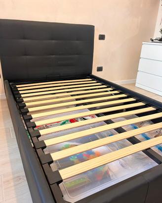 Letto contenitore 120x190 cm con rete a doghe