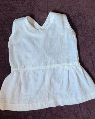 Sottoveste ANTICA bimba in cotone a punto giorno