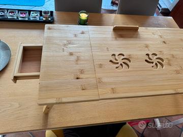 Tavolino porta computer in bambu XL