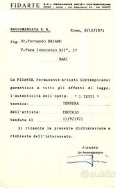 QUADRO DI ENOTRIO (TETTI) DEL 1971