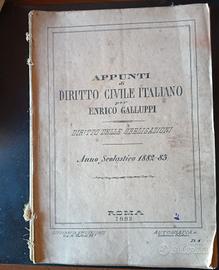 Appunti di diritto civile italiano Roma 1883
