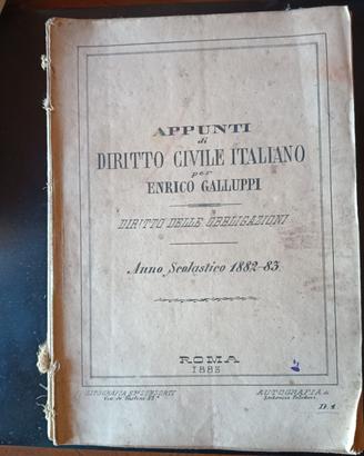 Appunti di diritto civile italiano Roma 1883