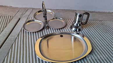 Moka caffè, portadolci e vassoio Alessi