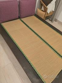 set letto alla francese in legno e tatami