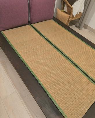 set letto alla francese in legno e tatami