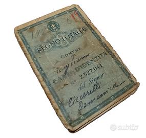 REGNO D'ITALIA DOCUMENTO CARTA D'IDENTITA ROMA WW2