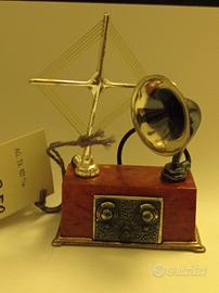 radio vintage argento/legno 