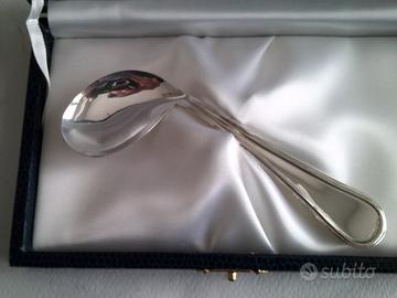 Cucchiaio storto per pappa argento 925 mill