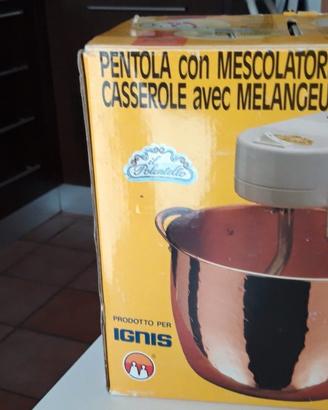Il Polentello, paiolo rame e mescolatore elettrico