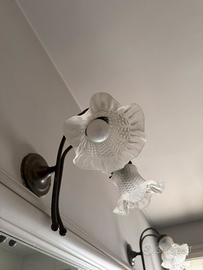 3 Applique da parete e 1 plafoniera vintage