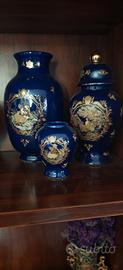 3 vasi porcellana blu