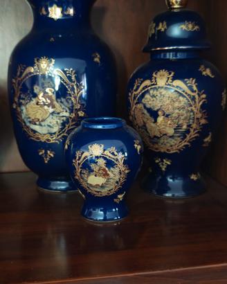 3 vasi porcellana blu