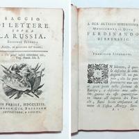 SAGGIO DI LETTERE SOPRA LA RUSSIA - ALGAROTTI 1763