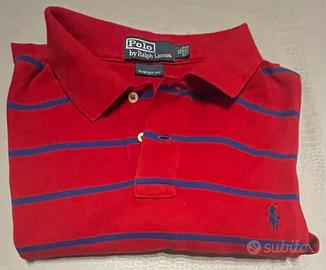 Polo Ralph lauren rossa con strisce blu