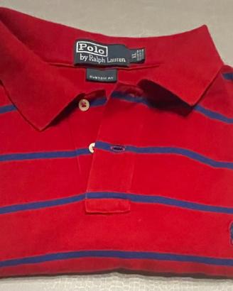 Polo Ralph lauren rossa con strisce blu