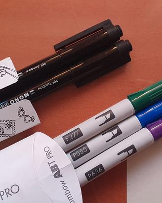 3 Marker e 2 Penne professionali disegno NUOVE