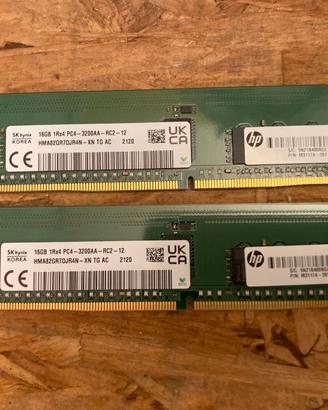 Ram 32 gb 2x16 pc4-3200 DDR4