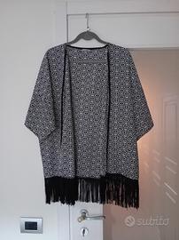 Kimono fantasia con frange Fiorella Rubino