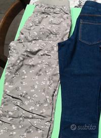 Set di nr. 5 pantaloni - leggings bambina, 7 anni