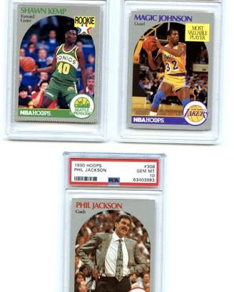 3 card NBA 1990 NBA Hoops  - Shawn Kemp, Magic
