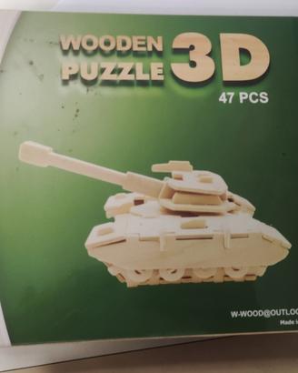 Puzzle 3d in legno carrarmato