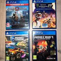God of war,supercross 2,rocket league,minecrat.ps4