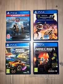 God of war,supercross 2,rocket league,minecrat.ps4