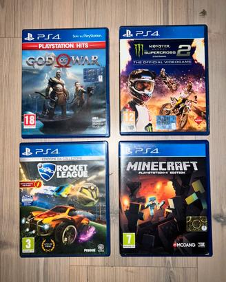 God of war,supercross 2,rocket league,minecrat.ps4