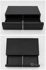 Mobiletto organizzatore musicassette legno