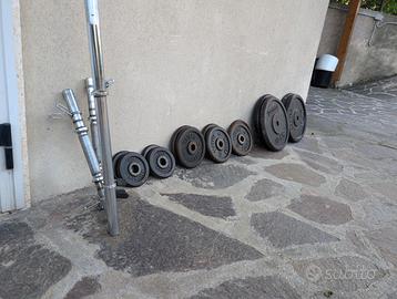 Set dischi palestra e panca 