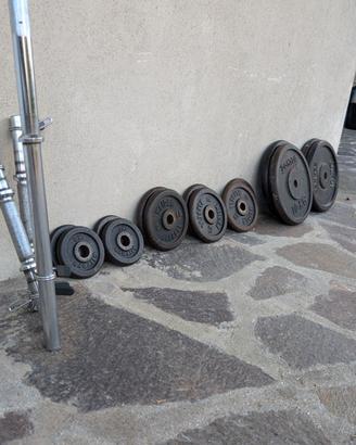 Set dischi palestra e panca 