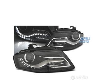 FARI AUDI A4 B8 07-11 LUCE DIURNA DRL SFONDO NERO