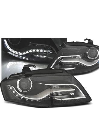 FARI AUDI A4 B8 07-11 LUCE DIURNA DRL SFONDO NERO