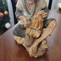 Statua anziano cinese porcellana