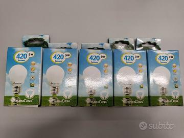 5 LAMPADINE SFERA 9 WATT E27 FLUORESCENTE