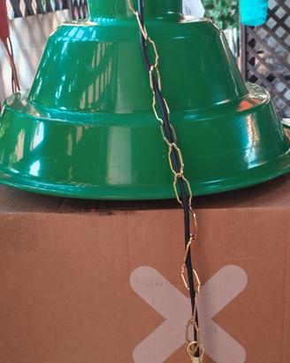 lampada sospensione sala biliardo metallo verde