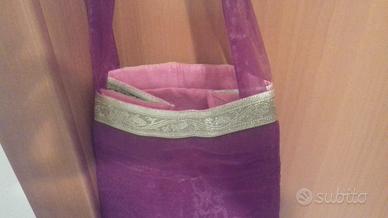 borsetta tessuto e velo 