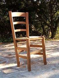 sedie d'epoca in paglia intrecciata o legno pieno