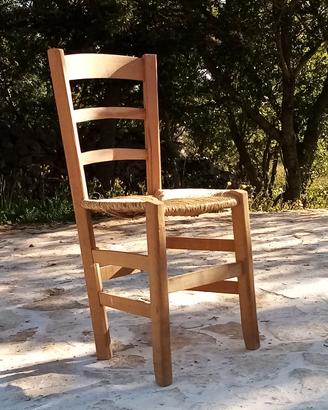 sedie d'epoca in paglia intrecciata o legno pieno