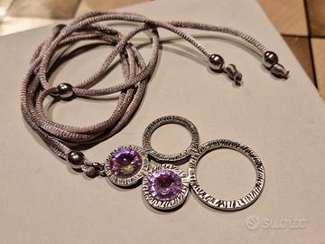 Collana con swarovski lilla