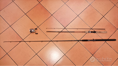 LOTTO 2 CANNE DA PESCA CASTING + 1 MULINELLO