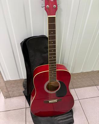 Chitarra acustica Eko Ranger 6 Red + plettri, capo