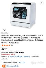 Mini Lavastoviglie Hermitlux