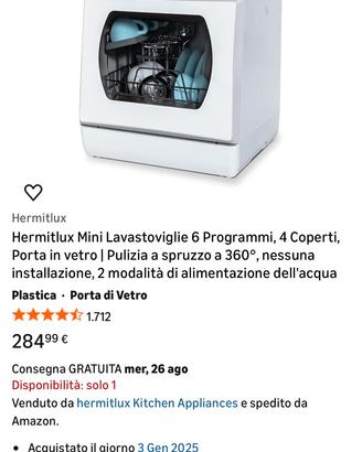 Mini Lavastoviglie Hermitlux