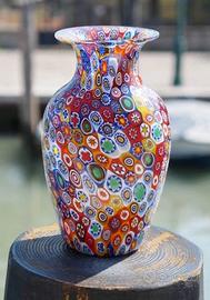 VASO VETRO MURANO CON MURRINA MILLEFIORI