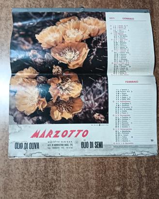 Vecchio calendario anno 1971 Marzotto olio