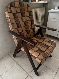 Sedia Poltrona Reclinabile in Legno